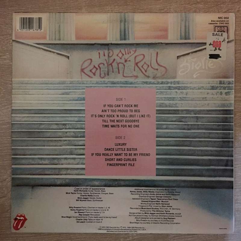 The Rolling Stones  It's Only Rock 'N Roll (NIC002) -  Vinyl LP Record - Very-Good+ Quality...