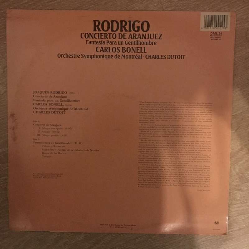Rodrigo, Carlos Bonell, Charles Dutoit, L'Orchestre Symphonique De Montreal  Concierto De A...