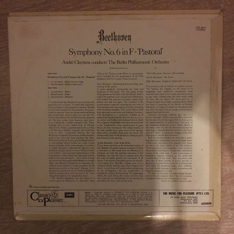 Beethoven, André Cluytens, The Berlin Philharmonic Orchestra  Symphony No.6 In F - 'Pastor...