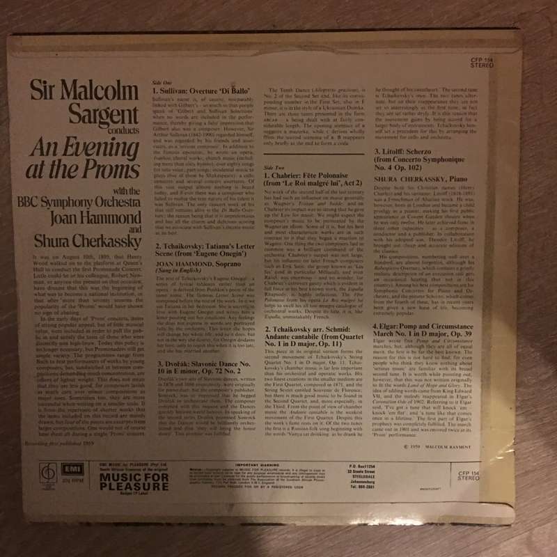 Sir Malcolm Sargent, BBC Symphony Orchestra, Joan Hammond, Shura Cherkassky  A Night at the...