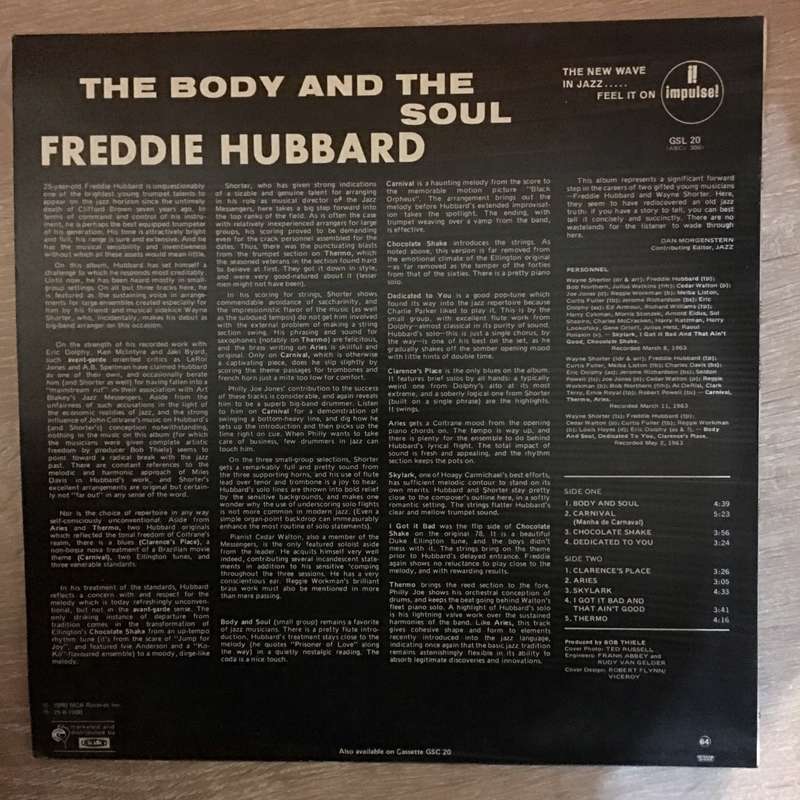 Freddie Hubbard  The Body & The Soul - Vinyl LP Record - Very-Good+ Quality (VG+)