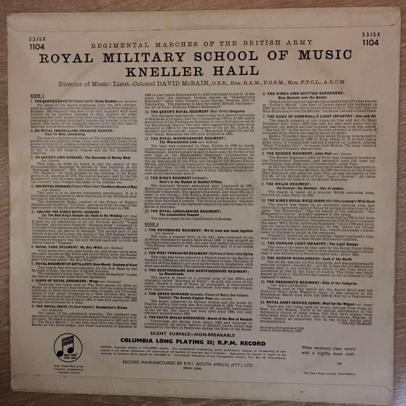 Band Of The Royal Military School Of Music, Kneller Hall  Regimental Marches Of The British...