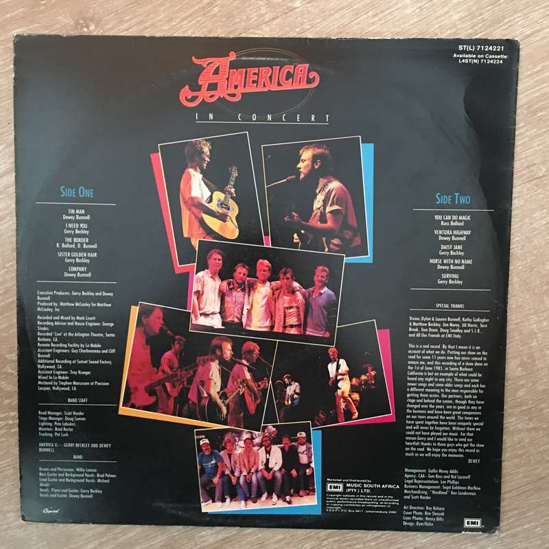 America  America In Concert - Vinyl LP Record - Opened  - Very-Good Quality (VG)