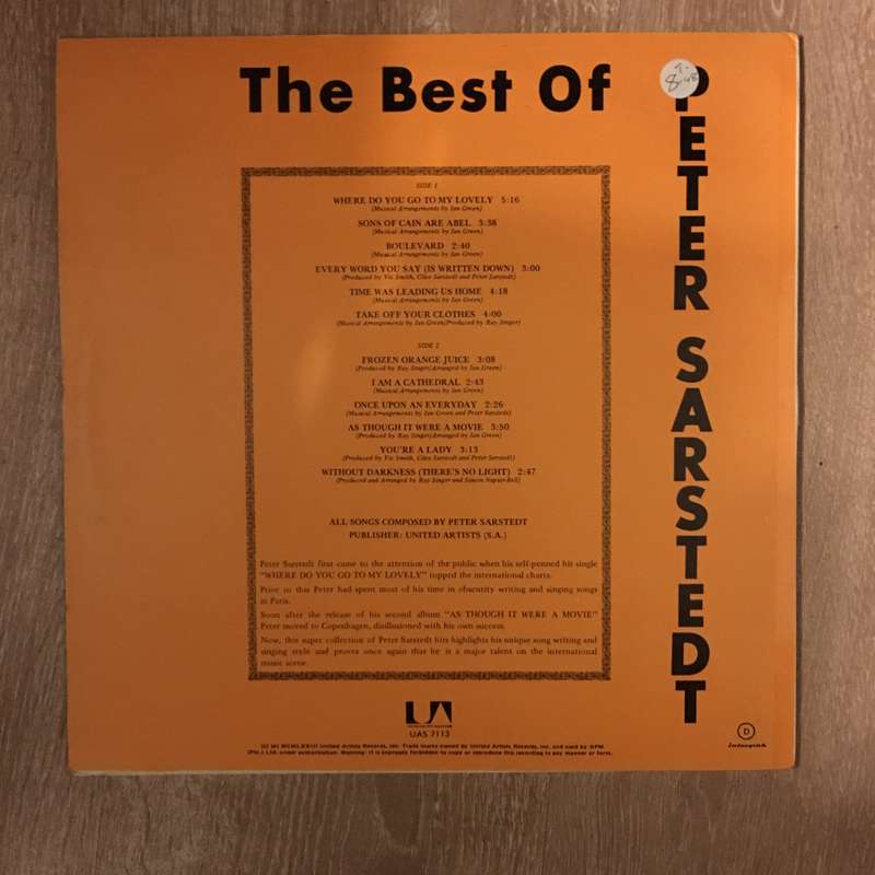The Best Of Peter Sarsted - Vinyl LP Record - Opened  - Very-Good+ Quality (VG+)