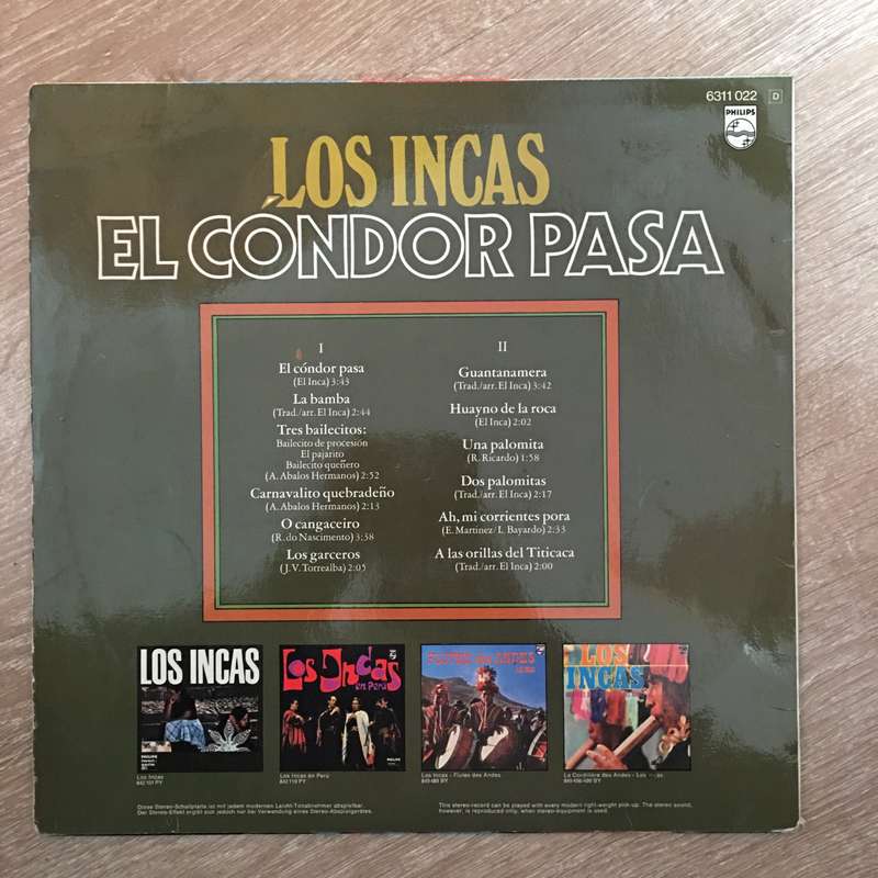 Los Incas - El Condor Pasa - Vinyl LP Record - Opened  - Good+ Quality (G+)