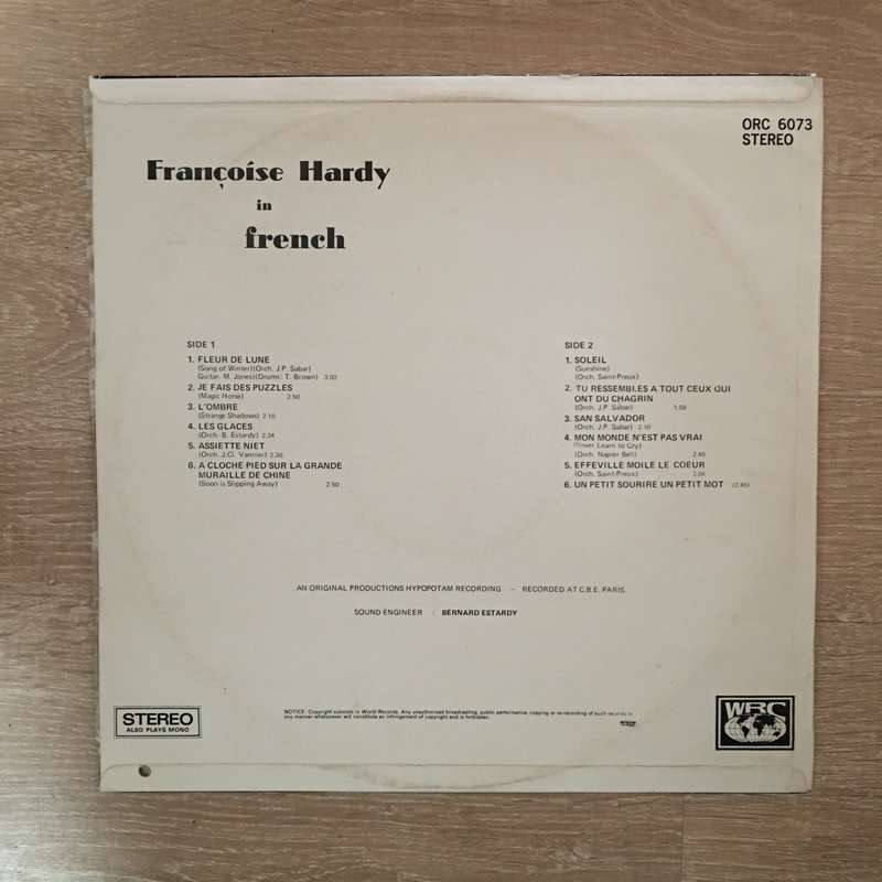Francois Hard in French - Vinyl LP Record - Opened  - Very-Good+ Quality (VG+)