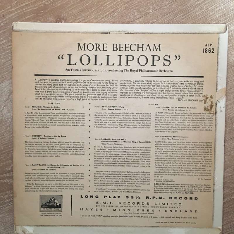 Sir Thomas Beecham  More Beecham Lollipops - Vinyl LP Record - Opened  - Very-Good Quality ...