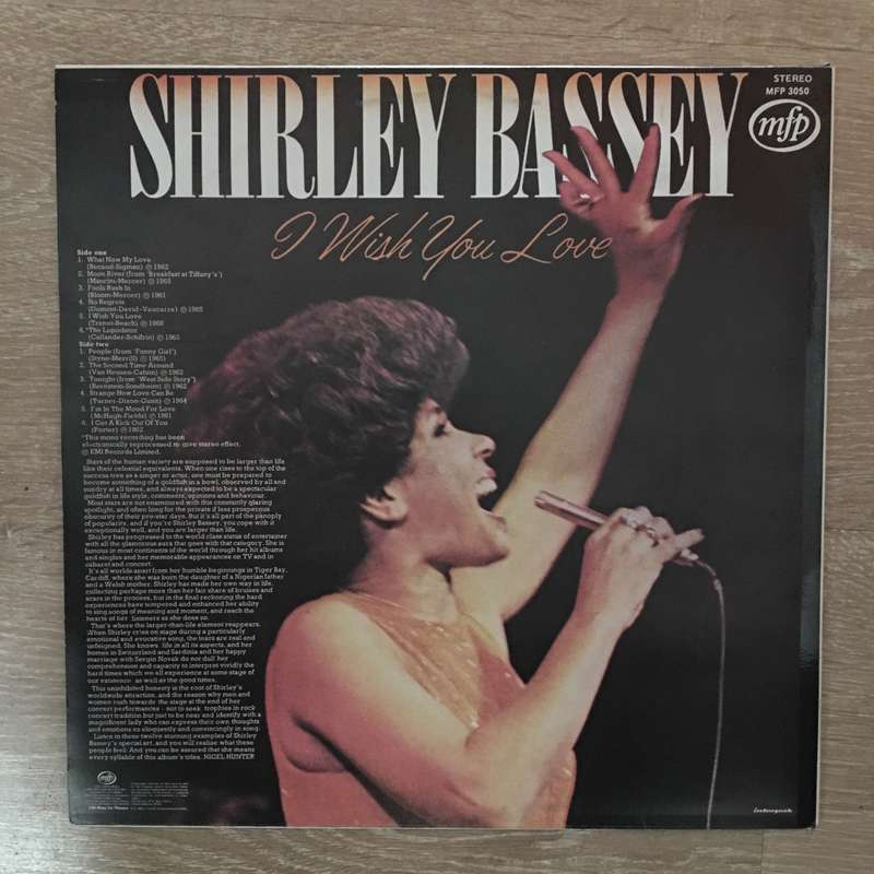 Shirley Bassey - I Wish You Love - Vinyl LP Record - Opened  - Very-Good+ Quality (VG+)