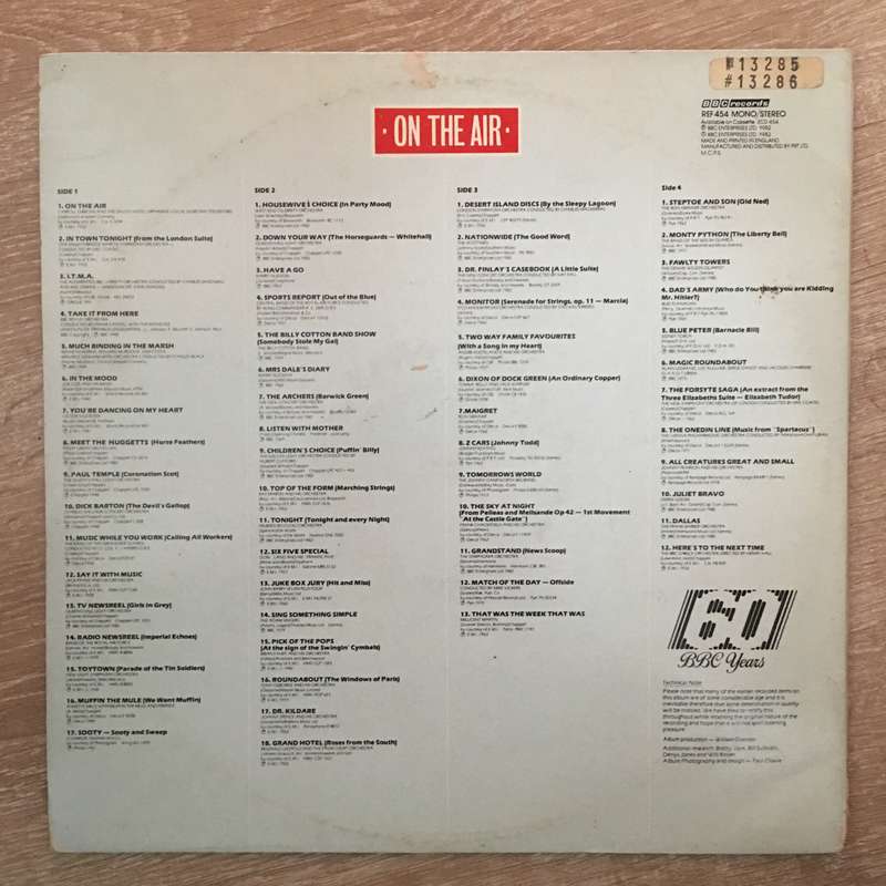 On The Air- BBC - 60 Years OF Theme Music  - Vinyl LP Record - Opened  - Very-Good+ Quality (VG+)