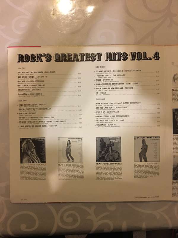 Rock's Greatest Hits - Vol 4 - 24 Original Hits - Vinyl LP Record - Opened  - Very-Good+ Quality ...