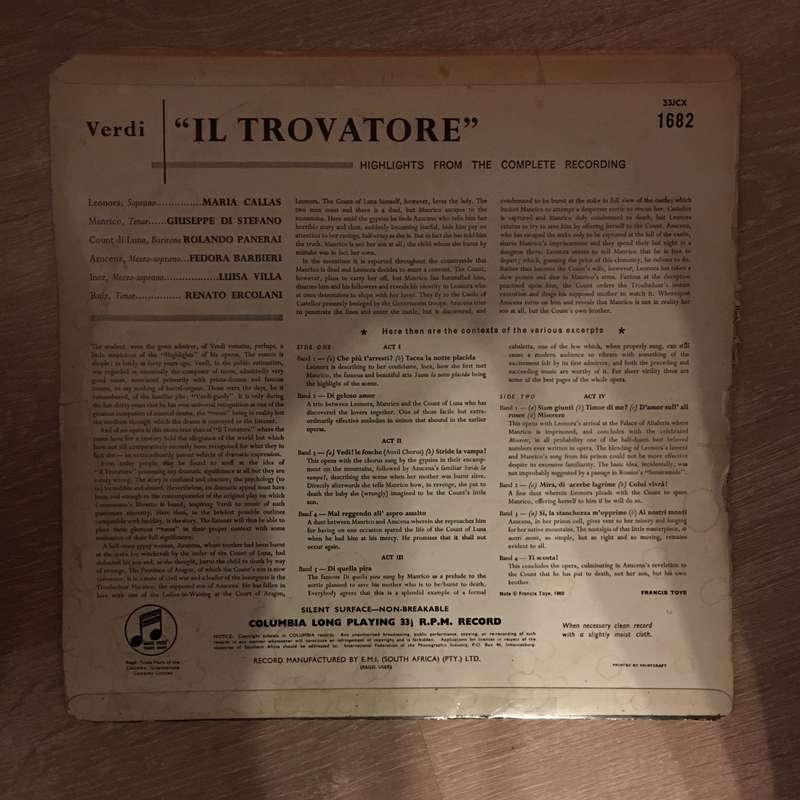 Verdi  Il Travatore - Teatro Alla Scala  - Vinyl LP Record - Opened  - Good+ Quality (G+)