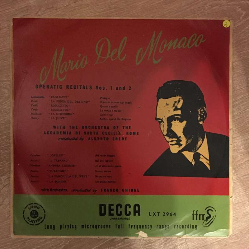Mario Del Monaco  Operatic Recitals Nos. 1 & 2 - Vinyl LP Record - Opened  - Very-Good Qual...