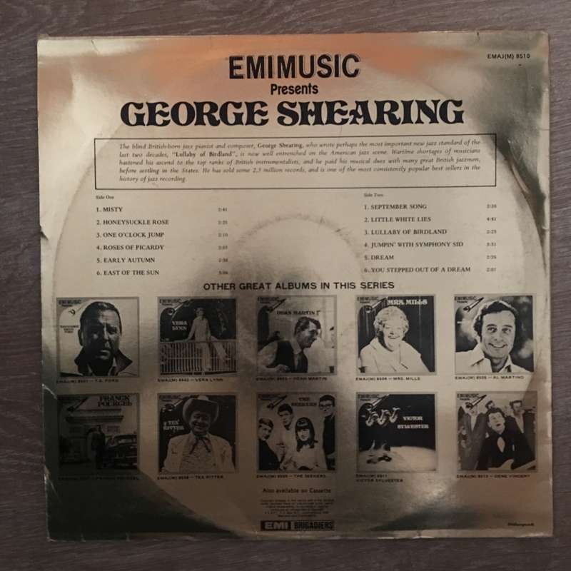 George Shearing - EMI Presents - Vinyl LP Record - Opened  - Very-Good Quality (VG)
