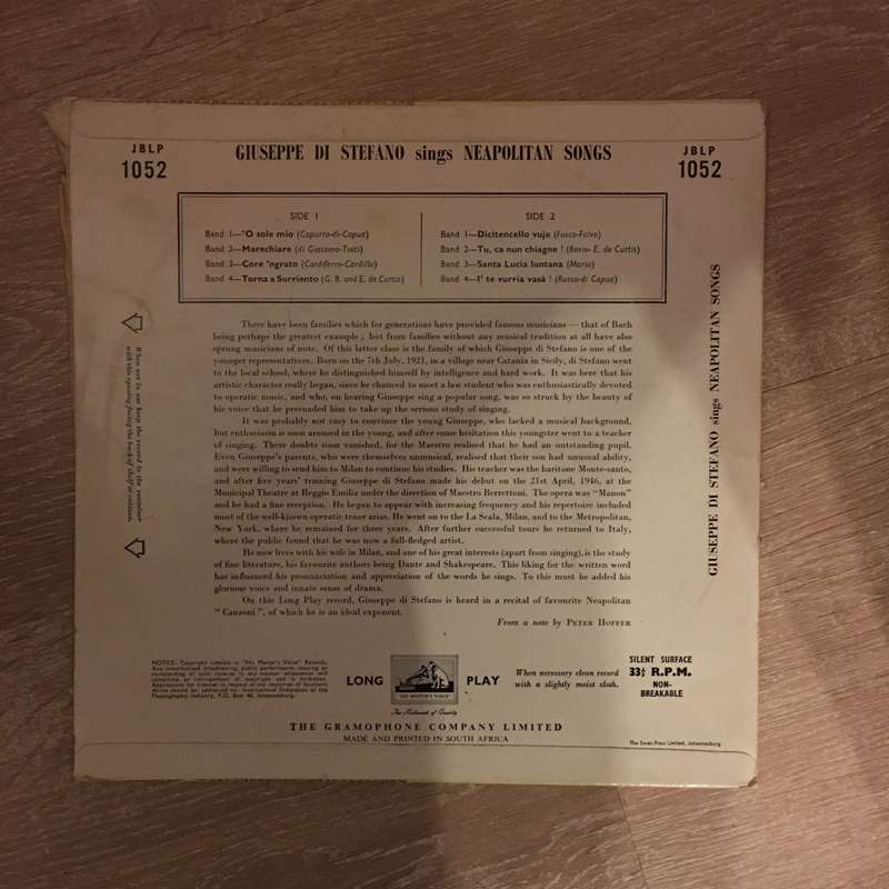 Giuseppe Di Stefano  Sings Neapolitan Songs  - Vinyl LP Record - Opened  - Very-Good- Quali...
