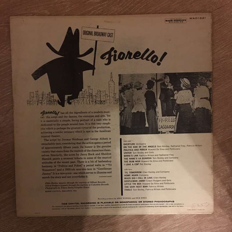 Fiorello! - A New Musical Soundtrack- Vinyl LP Record - Opened  - Very-Good Quality (VG)