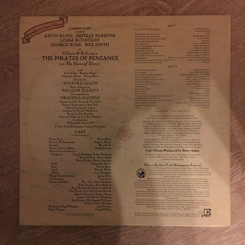 Gilbert & Sullivan's  - The Pirates Of Penzance - Broadway Cast  Vinyl LP Record - Opened  ...