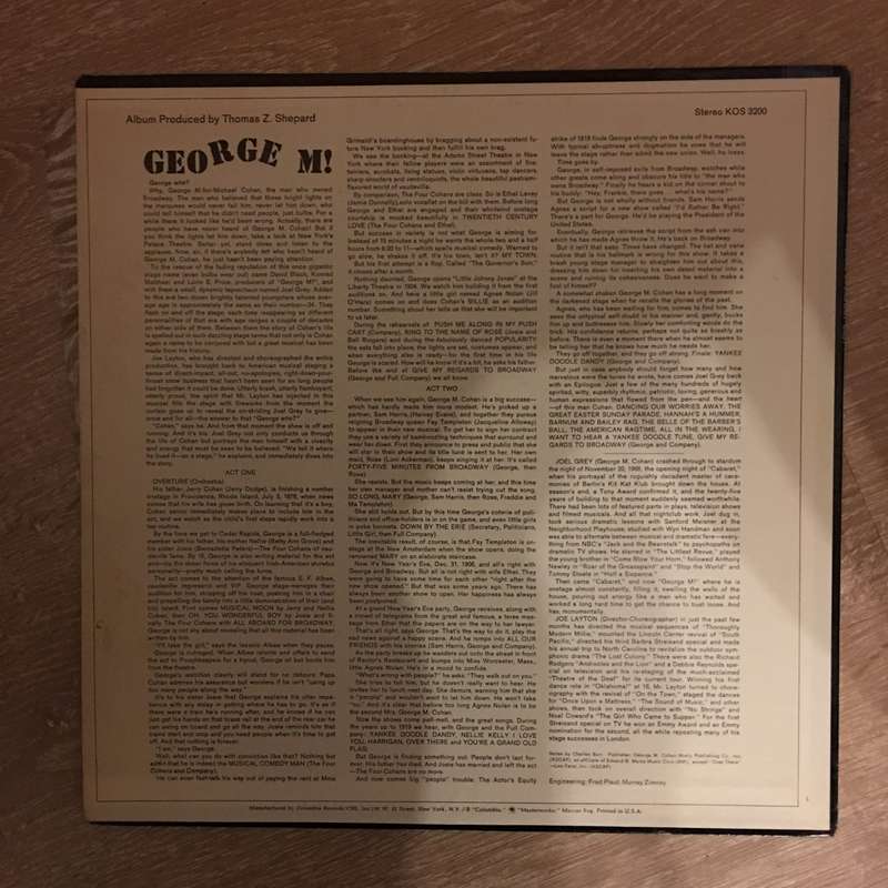 Joel Grey  George M  - Vinyl LP Record - Opened  - Very-Good+ Quality (VG+)