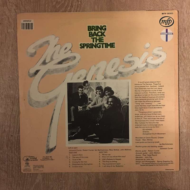 The Genesis - Bring Back The Springtime - Vinyl LP Record - Opened  - Very-Good- Quality (VG-)
