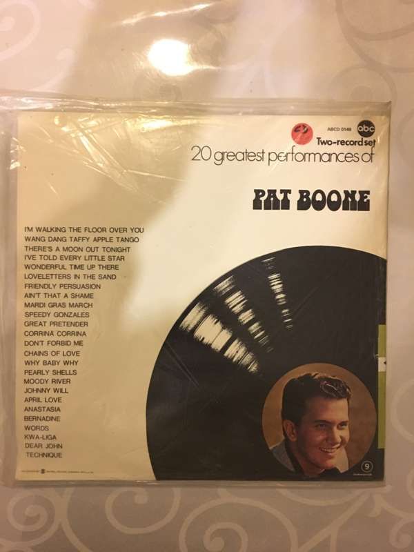 Pat Boone - 20 Greatest Performances - Double Vinyl LP Record - Opened  - Very-Good+ Quality (VG+)