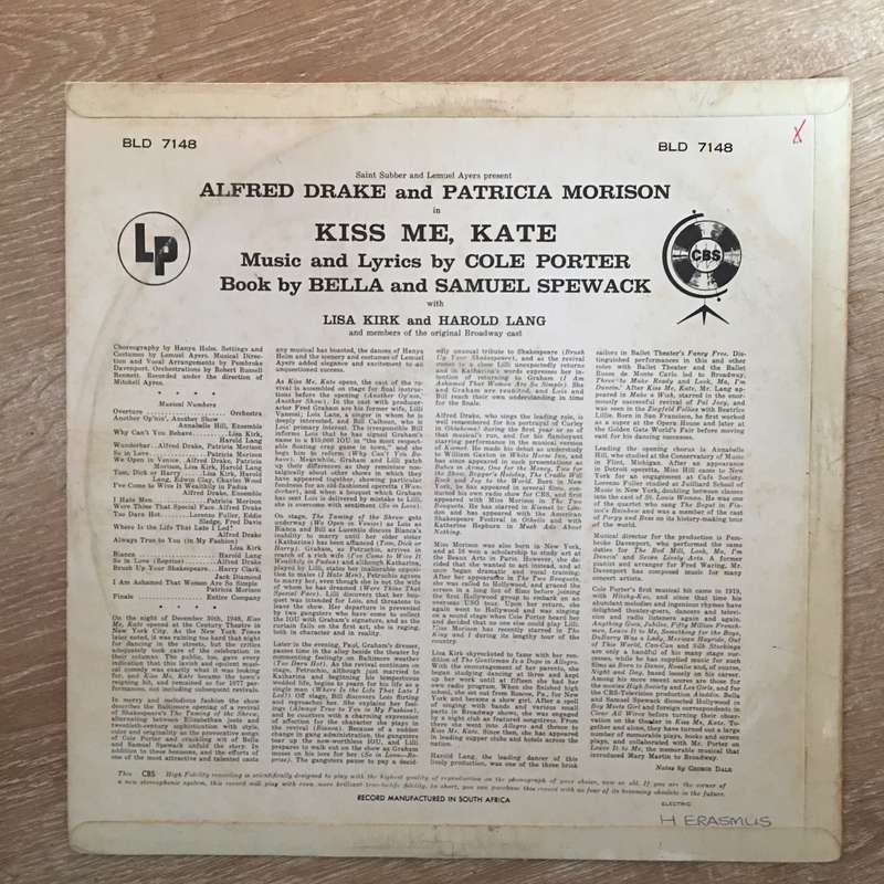 Alfred Drake, Patricia Morison  Kiss Me, Kate - Vinyl LP Record - Opened  - Very-Good+ Qual...