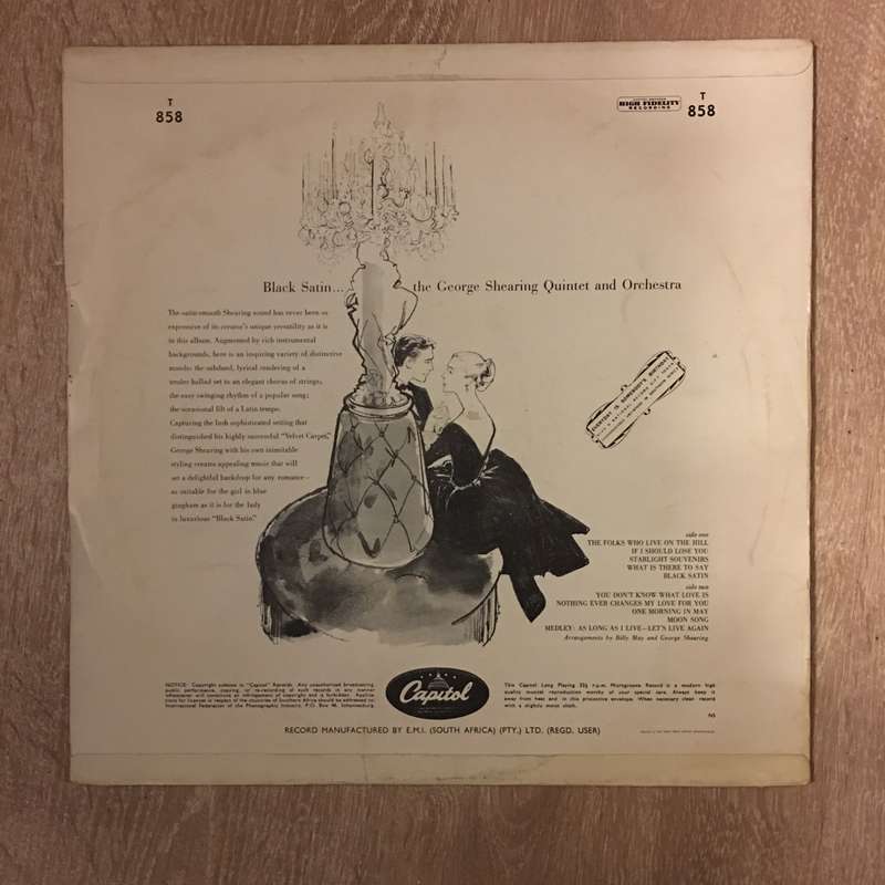 George Shearing Quintet And Orchestra  Black Satin - Vinyl LP Record - Opened  - Very-Good-...