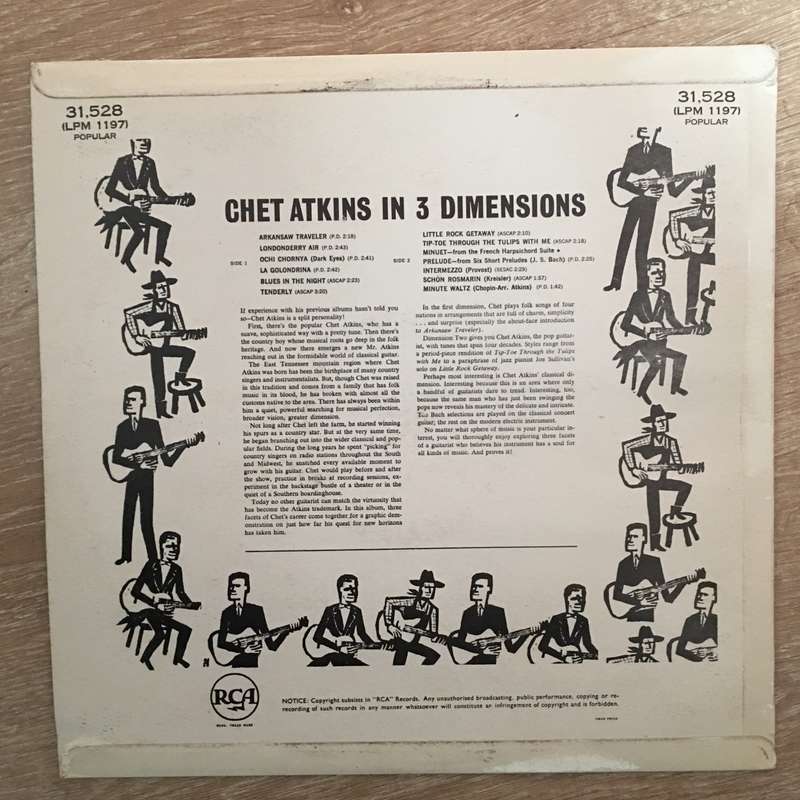 Chet Atkins  Chet Atkins In Three Dimensions - Vinyl LP Record - Opened  - Very-Good+ Quali...