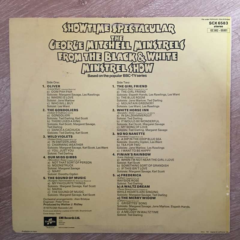 George Mitchell Minstrels - Black & White Minstrel Show - Vinyl LP Record - Opened  - Very-Goo...