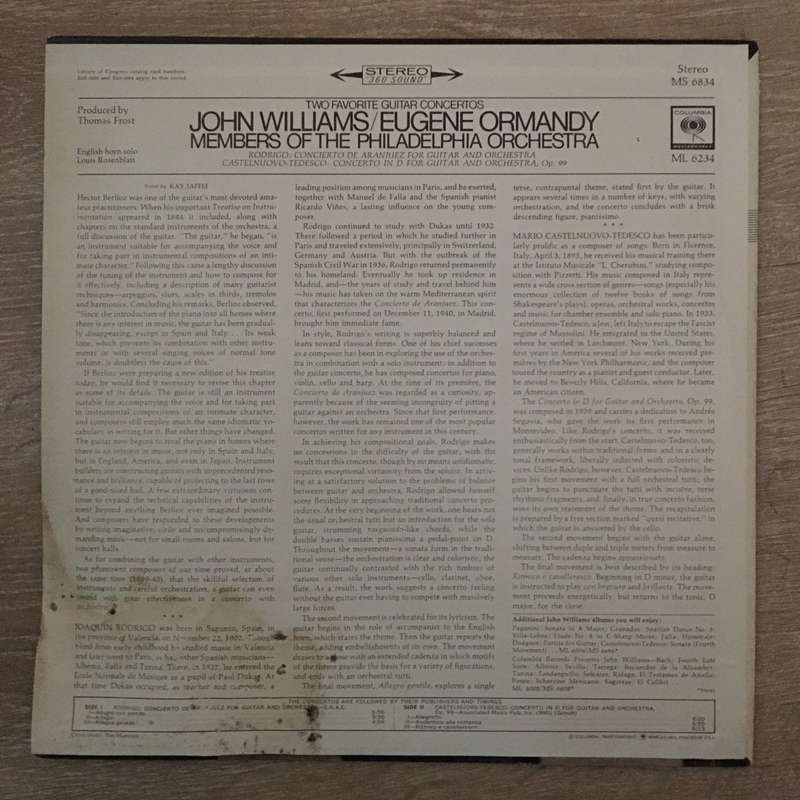 John Williams, Eugene Ormandy - Rodrigo / Castelnuovo-Tedesco / Members Of The Philadelphia Orche...