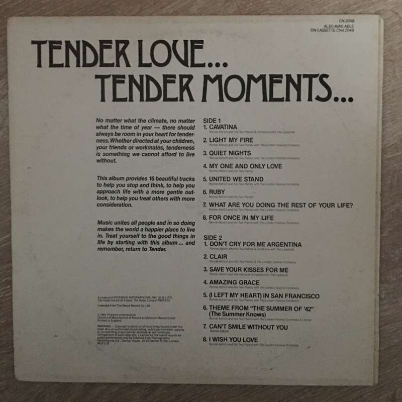 Tender Love Tender Moments - Vinyl LP Record - Opened  - Very-Good Quality (VG)