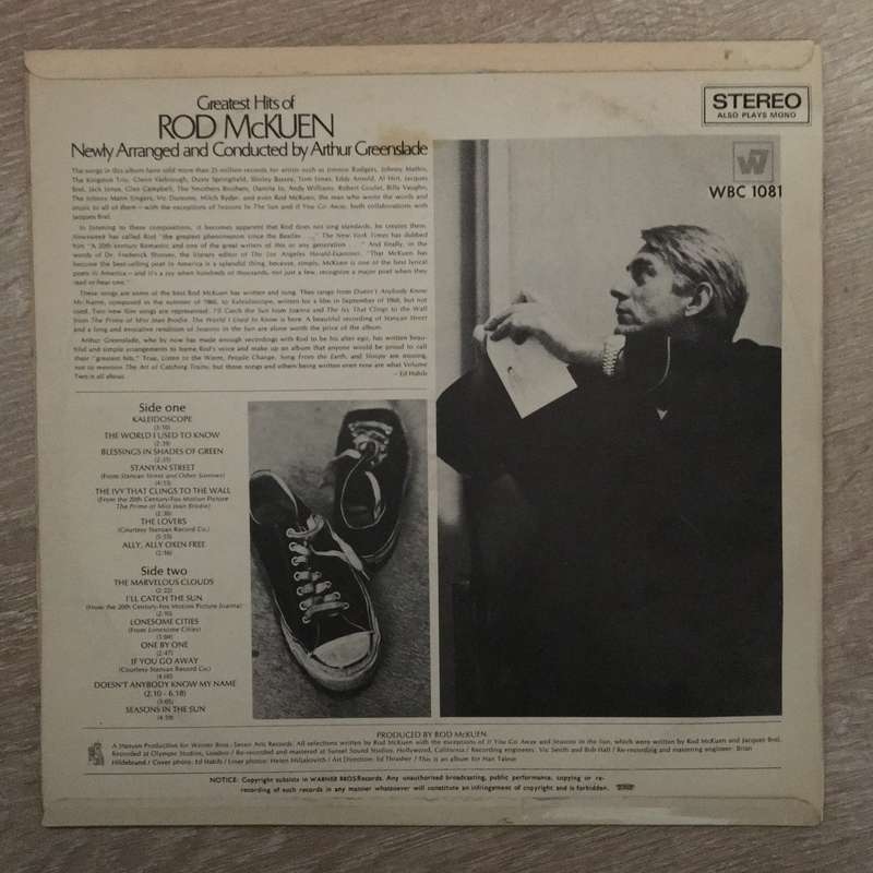 Greatest Hits Of Rod McKuen - Vinyl LP Record - Opened  - Very-Good Quality (VG)