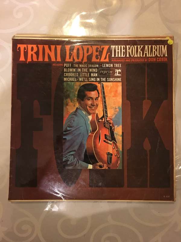 Trini Lopez - The Folk Album  - Vinyl LP Record - Opened  - Very-Good- Quality (VG-)
