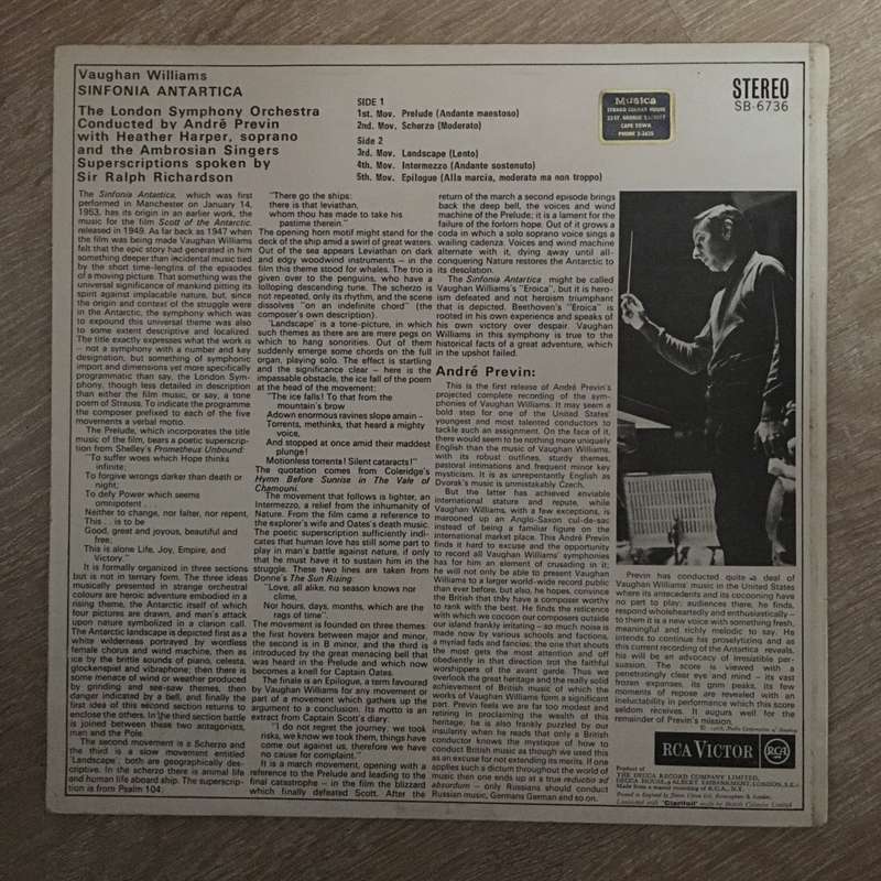 Vaughan Williams - The London Symphony Orchestra, André Previn  Sinfonia Antartica  ...