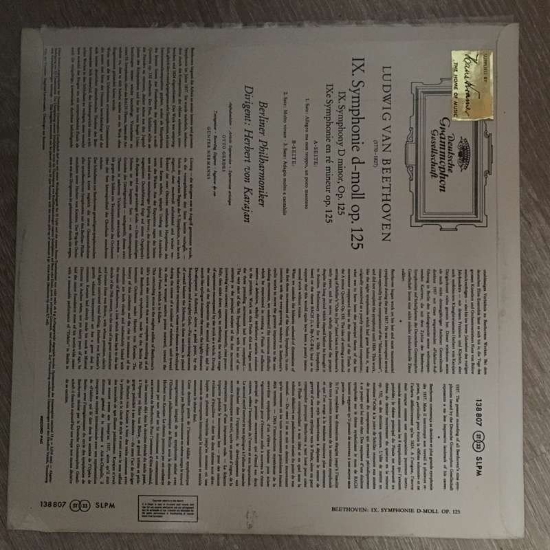 Beethoven - Berliner Philharmoniker / Herbert von Karajan  IX. Symphonie  Vinyl LP Re...
