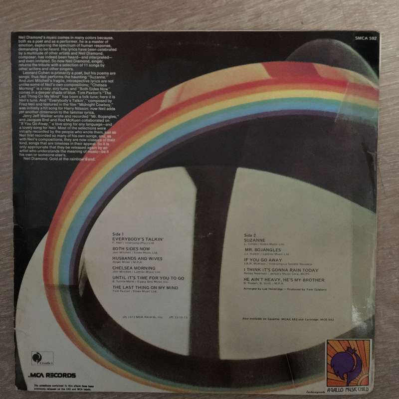 Neil Diamond - Rainbow - Vinyl LP Record - Opened  - Very-Good+ Quality (VG+)