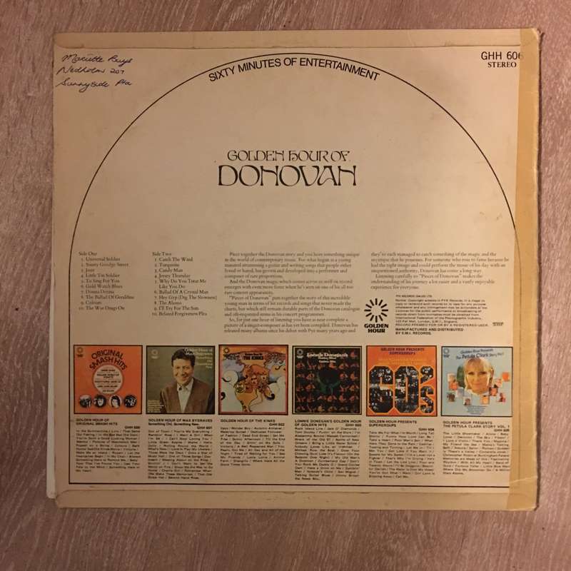 Golden Hour Of Donovan - Vinyl LP Record - Opened  - Very-Good- Quality (VG-)