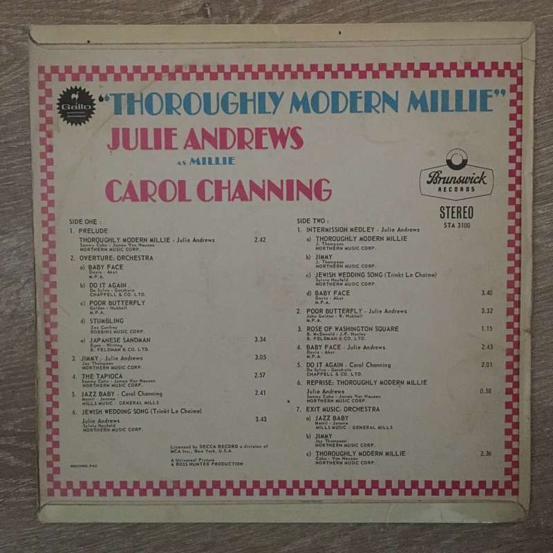 Thoroughly Modern Millie - Julie Andrews - Vinyl LP Record  - Opened  - Very-Good+ Quality (VG+)