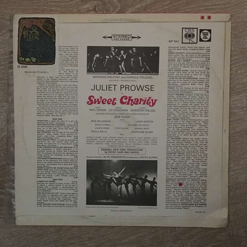 Juliet Prowse  Sweet Charity - Vinyl LP Record  - Opened  - Very-Good+ Quality (VG+)