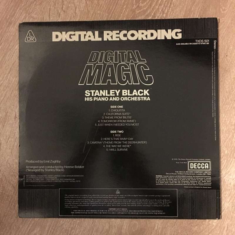 Stanley Black, His Piano And Orchestra   Digital Magic -  Vinyl LP Record - Opened  - Very-...
