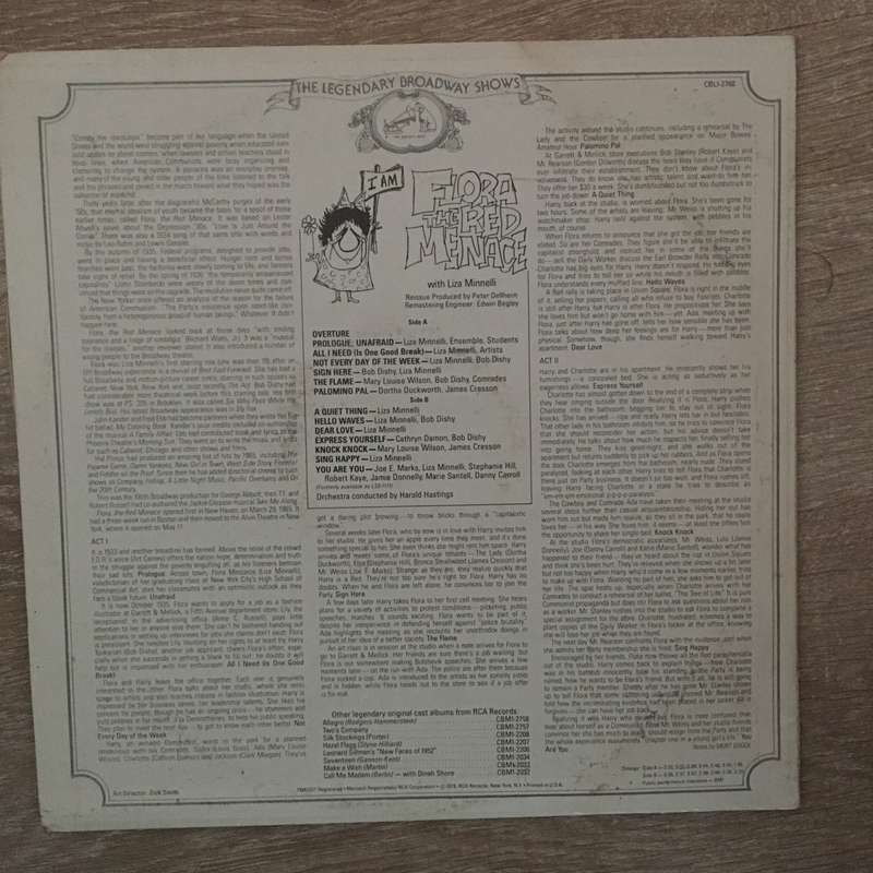 The Original Broadway Cast, Liza Minnelli  Flora The Red Menace - Vinyl LP Record  - Opened...