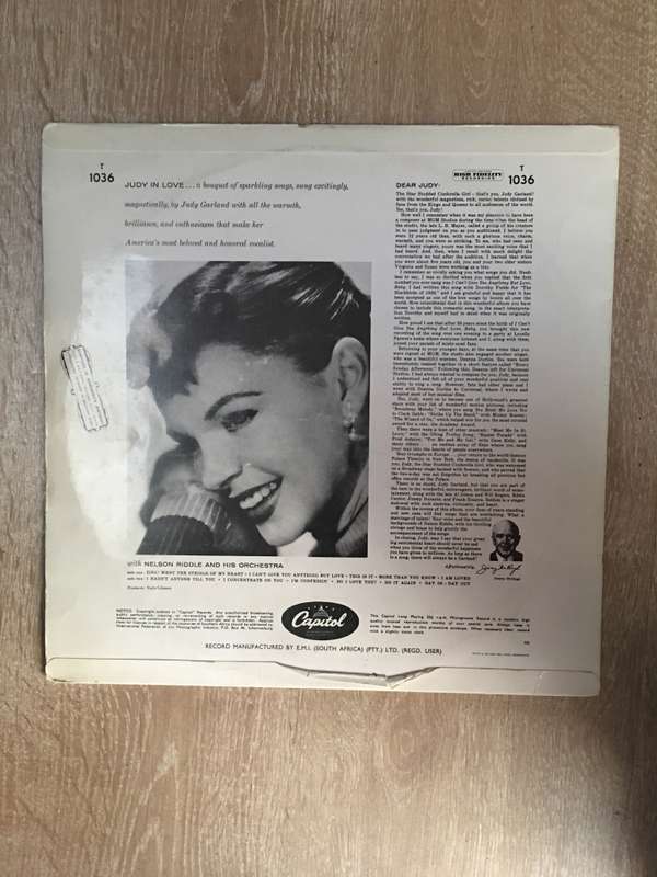 Judy Garland With Nelson Riddle And His Orchestra  Judy In Love - Vinyl LP Record - Opened ...