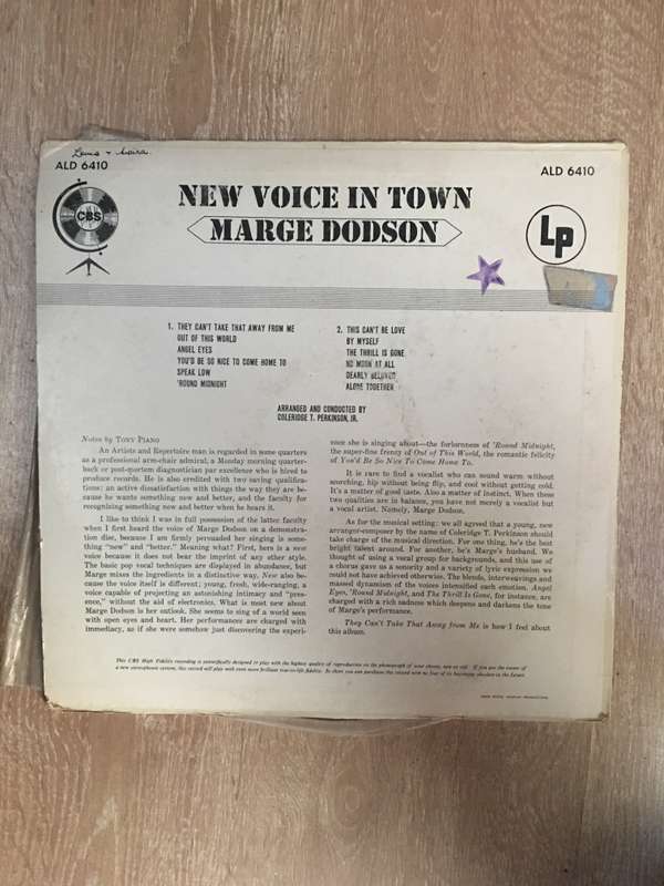 Marge Dodson  New Voice In Town - Vinyl LP Record - Opened  - Very-Good+ Quality (VG+)