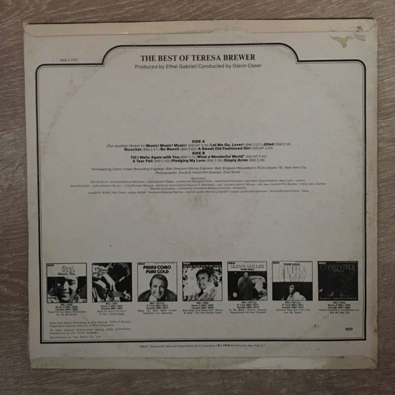 The Best Of Teresa Brewer - Vinyl LP Record - Opened  - Very-Good Quality (VG)