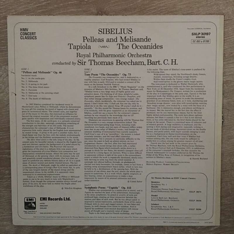 Sibelius, Sir Thomas Beecham / Royal Philharmonic Orchestra  Beecham Conducts Sibelius - Vi...