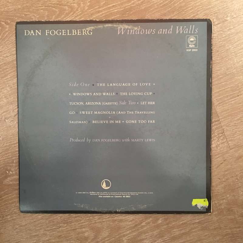 Dan Fogelberg - Windows & Walls -  Vinyl LP Record - Opened  - Very-Good Quality (VG)