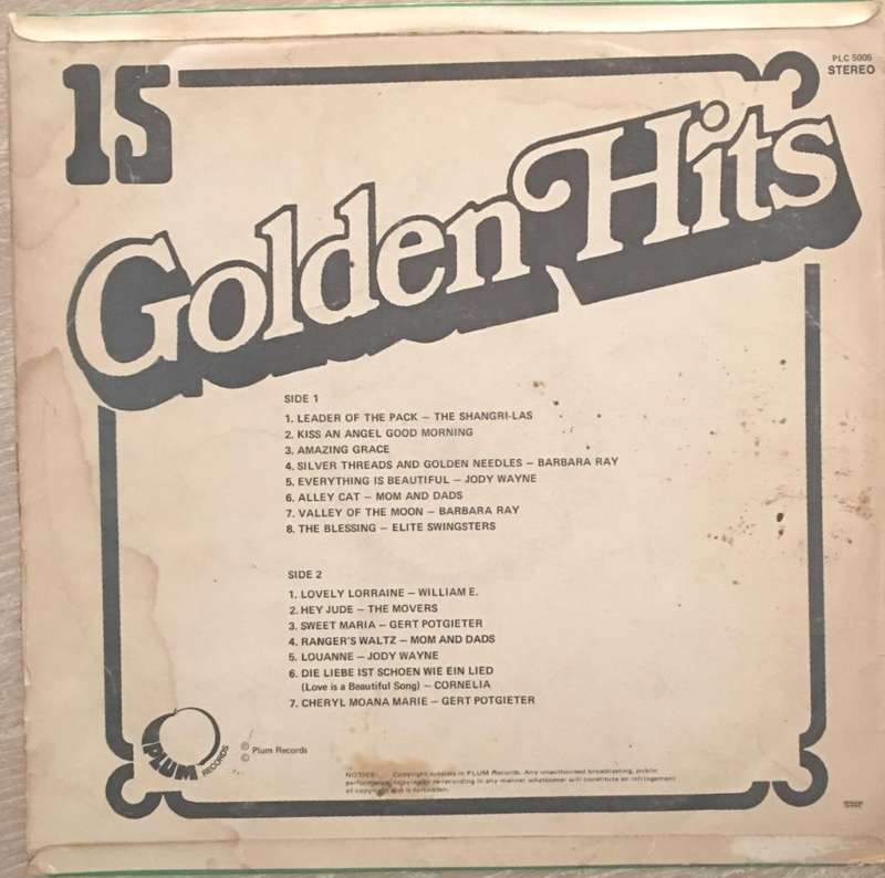 15 Golden Hits  - Vinyl LP Record - Very-Good Quality (VG)