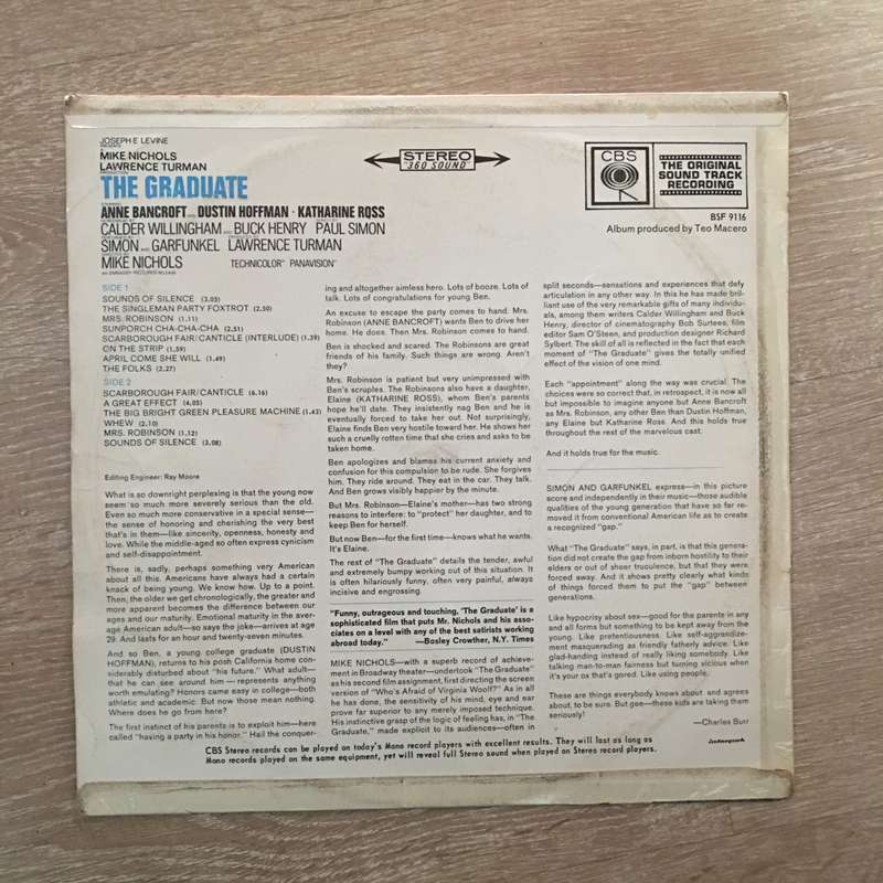 The Graduate (Original Soundtrack Recording)  - Paul Simon , Simon & Garfunkel, Dave Grusin -  Vi...