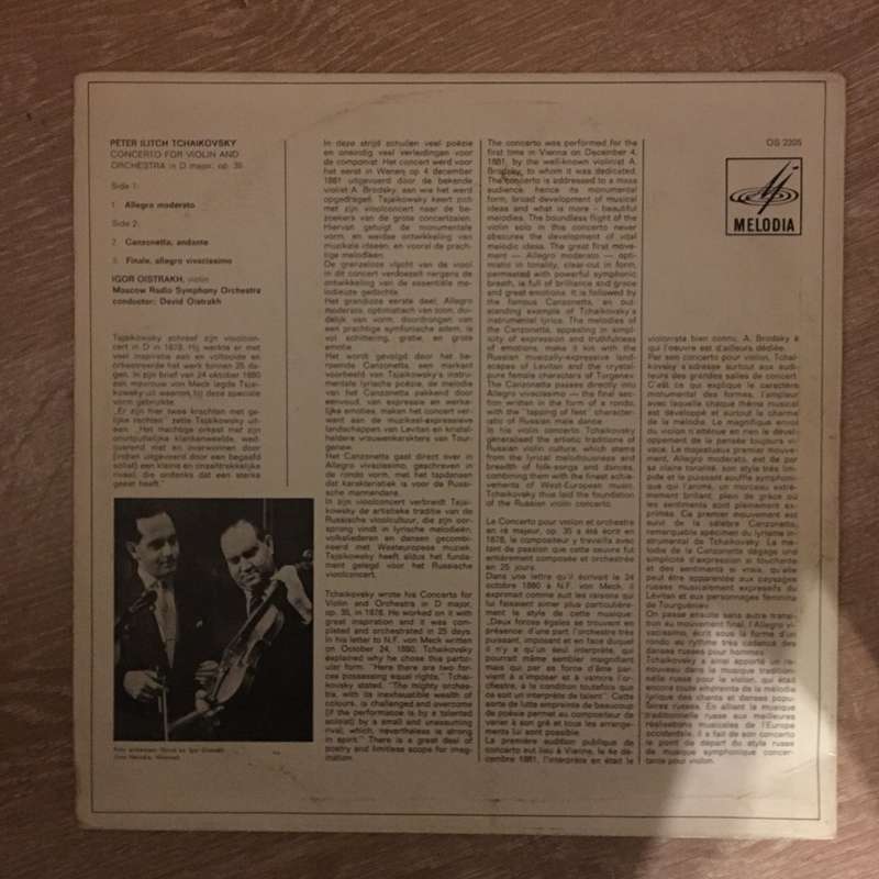 Igor Oistrakh, Moscow Philharmonic Orchestra Conducted By David Oistrakh, Tschaikovsky  Vio...