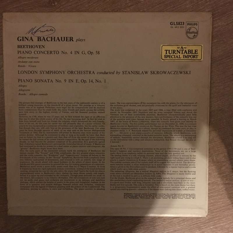 Beethoven, Gina Bachauer, London Symphony Orchestra, Stanislaw Skrowaczewski  Piano Concert...