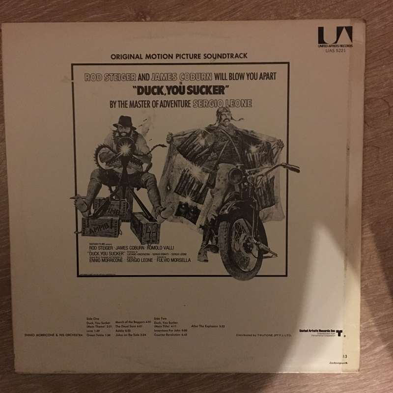Ennio Morricone  Duck, You Sucker (Original Motion Picture Soundtrack) - Vinyl LP Record - ...