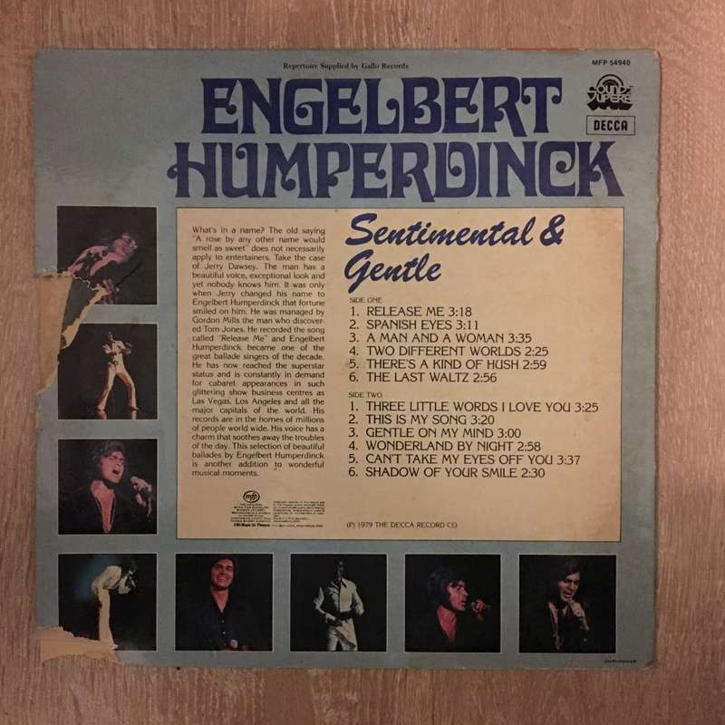 Engelbert Humperdinck - Sentimental & Gentle - Vinyl LP - Opened  - Very-Good+ Quality (VG+)